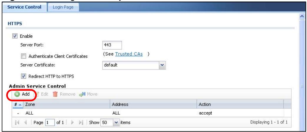 ZYXEL ZYWALL USG 20 - Allow HTTPS Administrator Access Only From the LAN - 1