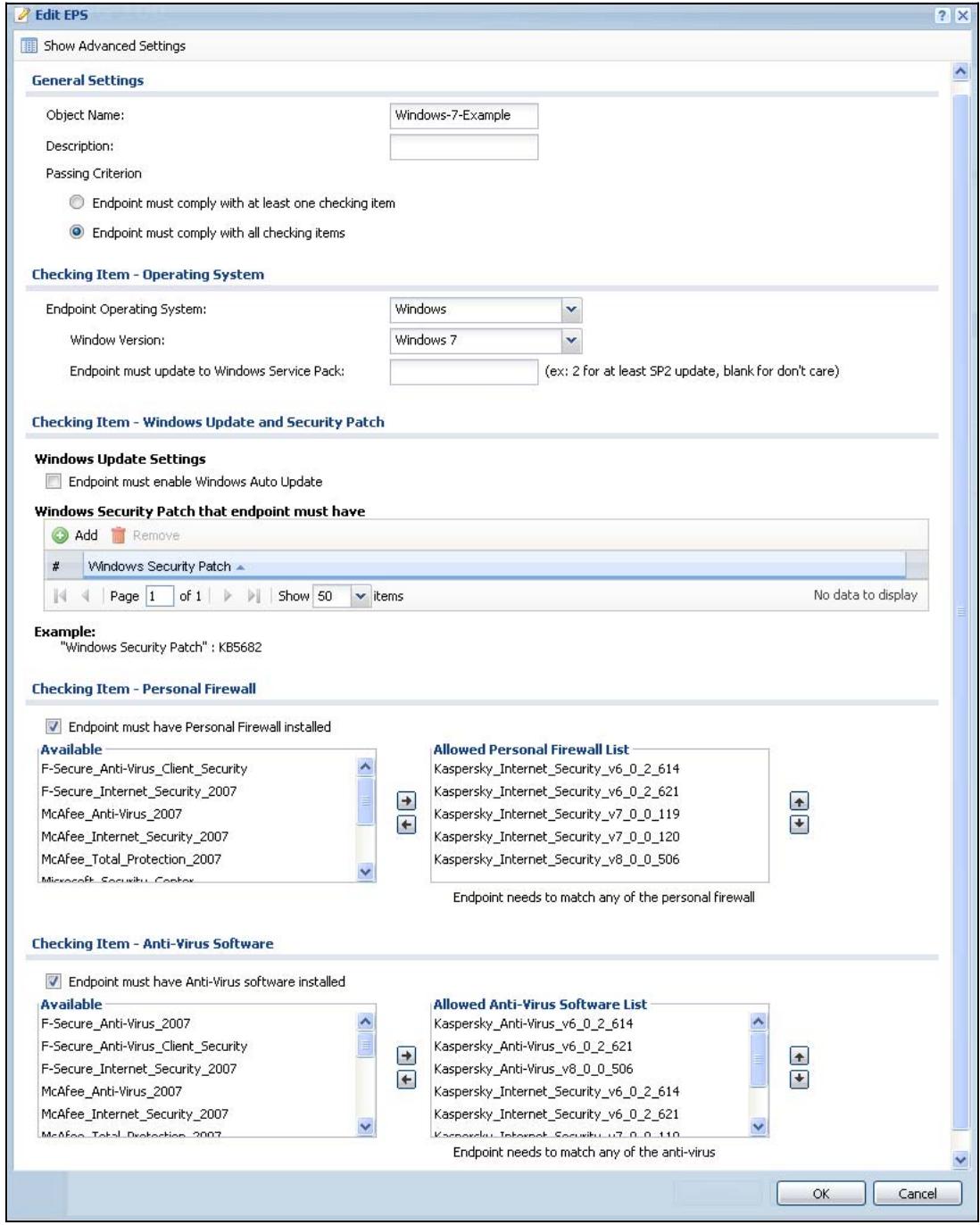 ZYXEL ZYWALL USG 20 - Configure the Endpoint Security Objects - 1