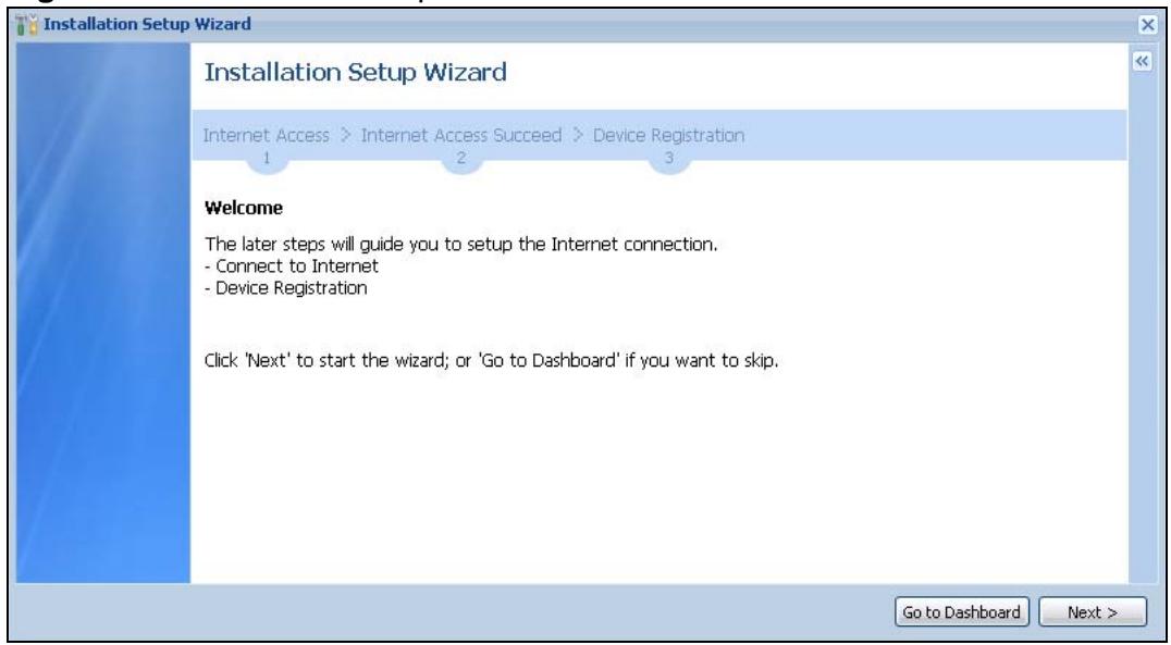ZYXEL ZYWALL USG 20 - Installation Setup Wizard Screens - 1