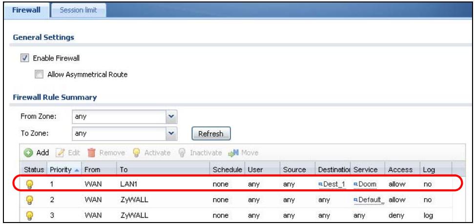 ZYXEL ZYWALL USG 20 - Firewall Rule Configuration Example - 5