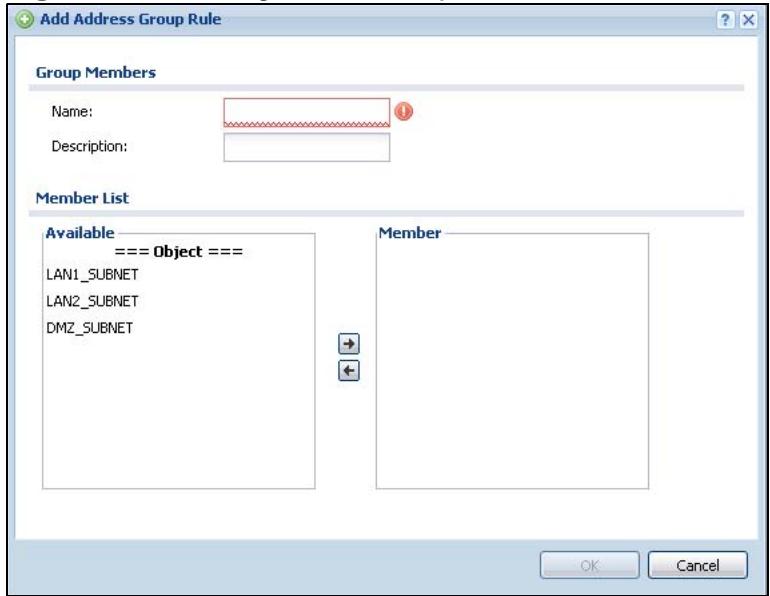 ZYXEL ZYWALL USG 20 - Address Group Add/Edit Screen - 1