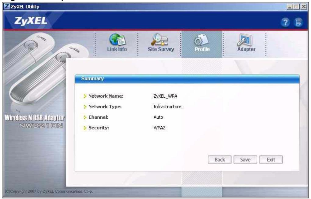 ZYXEL ZYWALL USG 20 - Add a new profile. This example uses "ZYXEL_WPA" as the name. It is also the SSID (name) of the wireless network. Select Infrastructure and click Next. - 4