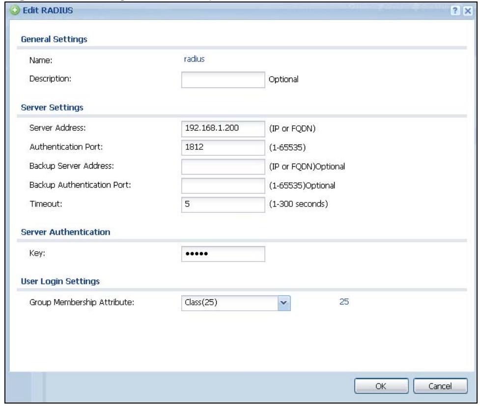 ZYXEL ZYWALL USG 20 - How to Use a RADIUS Server to authenticate User Accounts based on Groups - 1