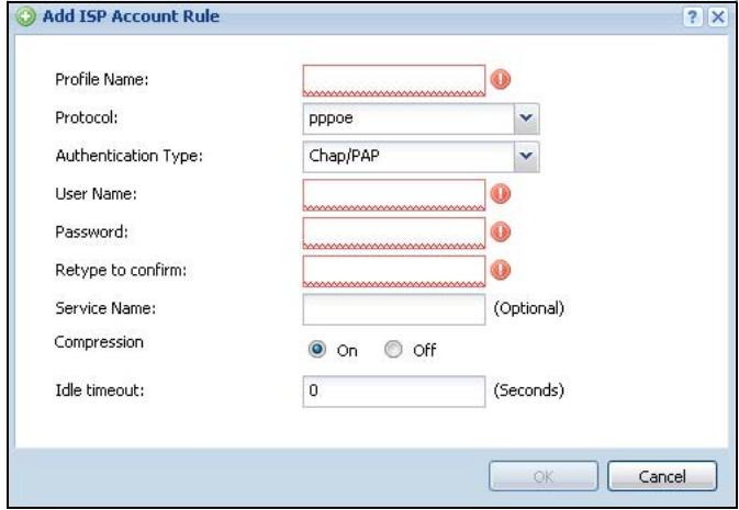 ZYXEL ZYWALL USG 20 - ISP Account Edit - 1