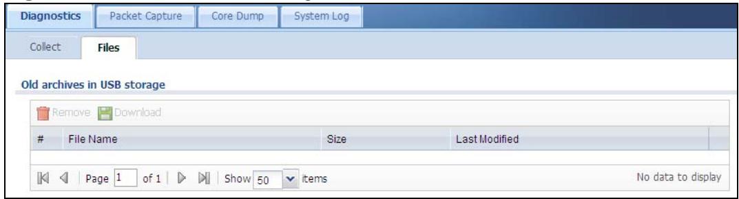 ZYXEL ZYWALL USG 20 - The Diagnostics Files Screen - 1