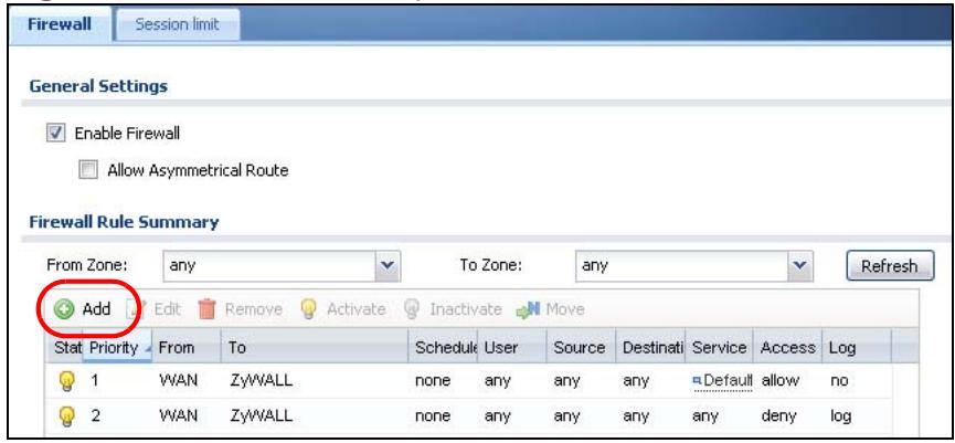 ZYXEL ZYWALL USG 20 - Firewall Rule Configuration Example - 1