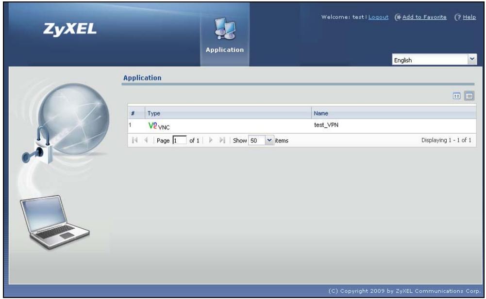 ZYXEL ZYWALL USG 20 - The Application Screen - 1