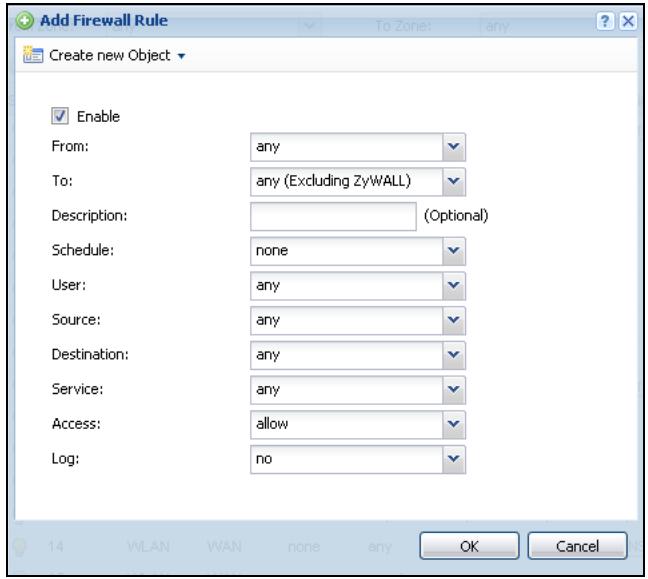 ZYXEL ZYWALL USG 20 - The Firewall Add/Edit Screen - 1