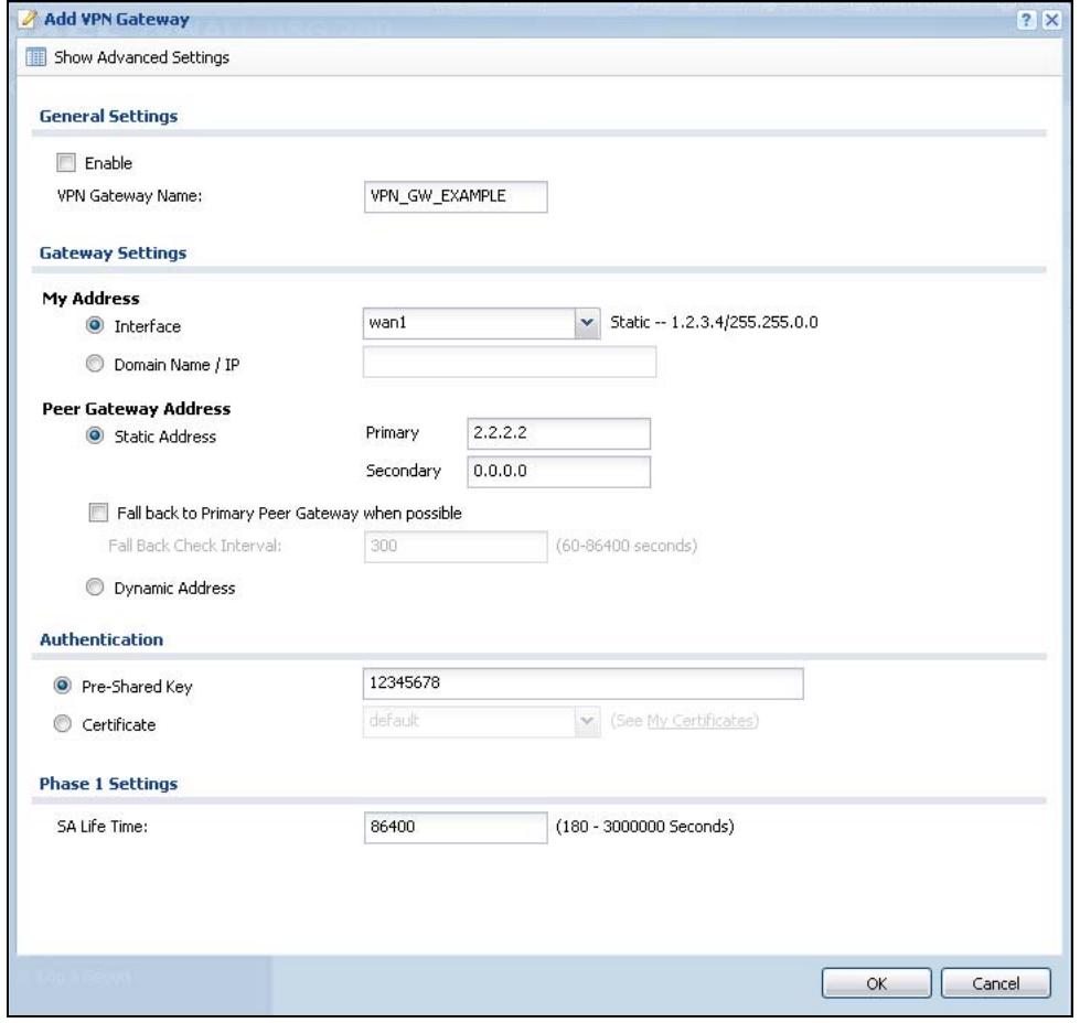 ZYXEL ZYWALL USG 20 - Set Up the VPN Gateway - 1