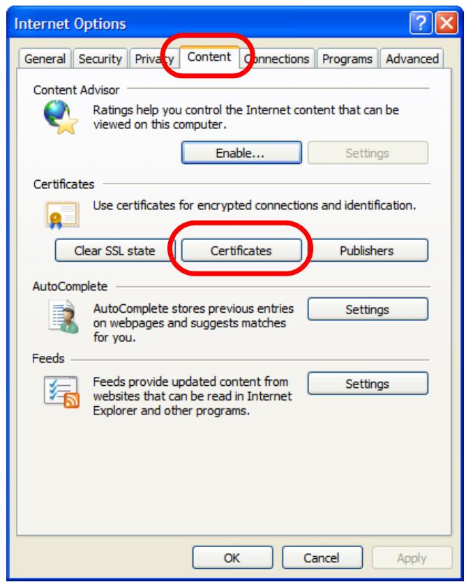 ZYXEL ZYWALL USG 20 - Removing a Certificate in Internet Explorer - 2