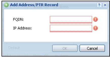 ZYXEL ZYWALL USG 20 - Adding an Address/PTR Record - 1