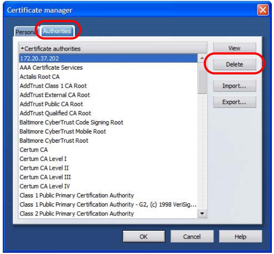 ZYXEL ZYWALL USG 20 - Removing a Certificate in Opera - 3