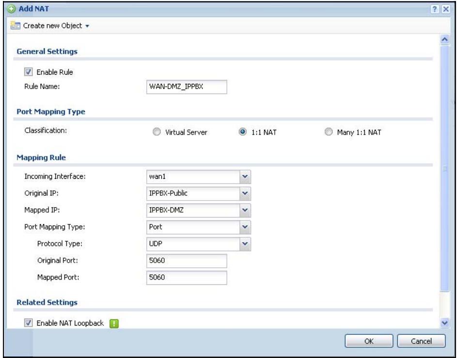 ZYXEL ZYWALL USG 20 - Setup a NAT Policy for the IPPBX - 1