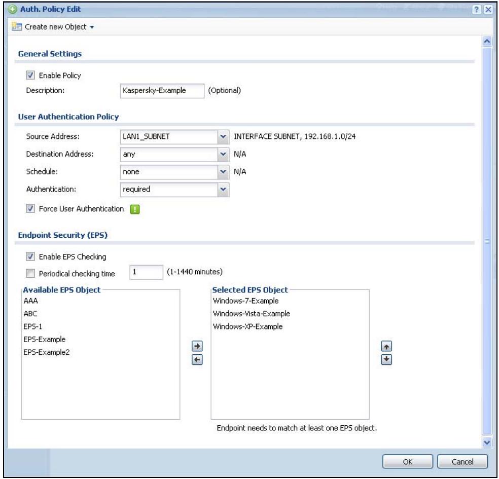 ZYXEL ZYWALL USG 20 - Configure the Authentication Policy - 1