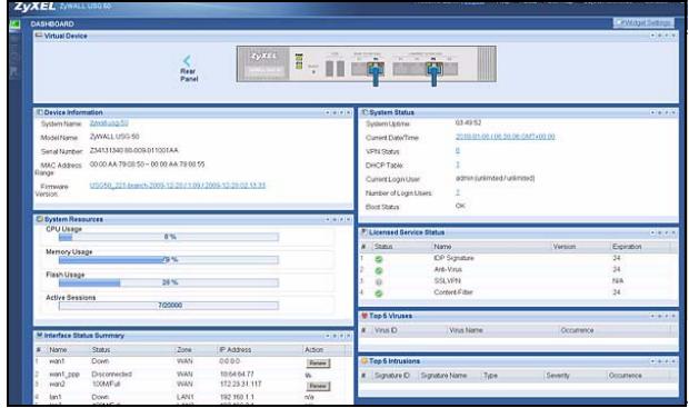 ZYXEL ZYWALL USG 20 - Web Configurator - 1