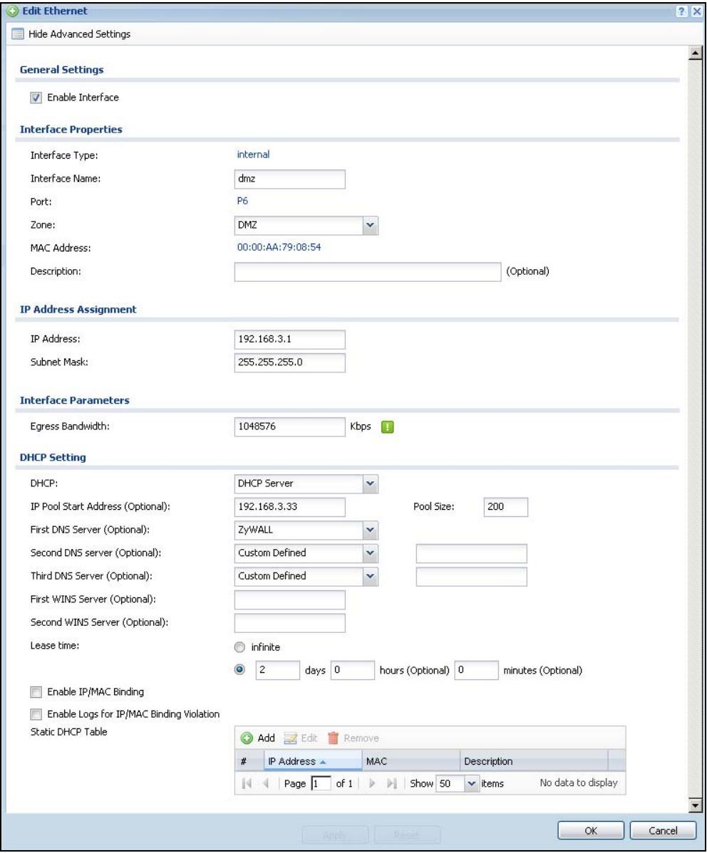 ZYXEL ZYWALL USG 20 - Ethernet Edit - 2
