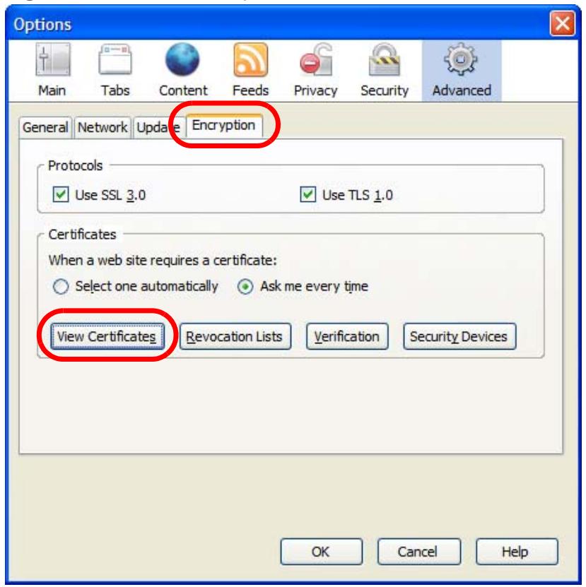 ZYXEL ZYWALL USG 20 - Removing a Certificate in Firefox - 2
