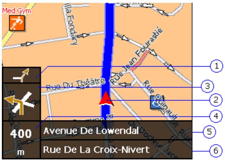 NAVIGON MOBILE NAVIGATOR 4.2 - Représentation de la carte pendant la navigation - 1