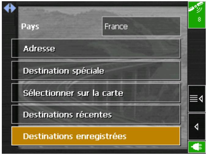 NAVIGON MOBILE NAVIGATOR 4.2 - Reprendre une destination de la liste des destinations enregistrées - 1