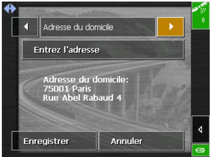 NAVIGON MOBILE NAVIGATOR 4.2 - Tapez sur la commande enregistrer comme domicile. - 1