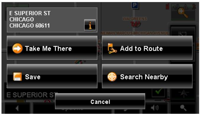 NAVIGON 5100 MAX - Selecting a destination by tapping the map - 5