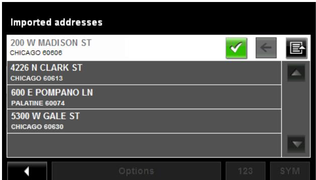 NAVIGON 5100 MAX - Selecting a destination Imported from Outlook - 1