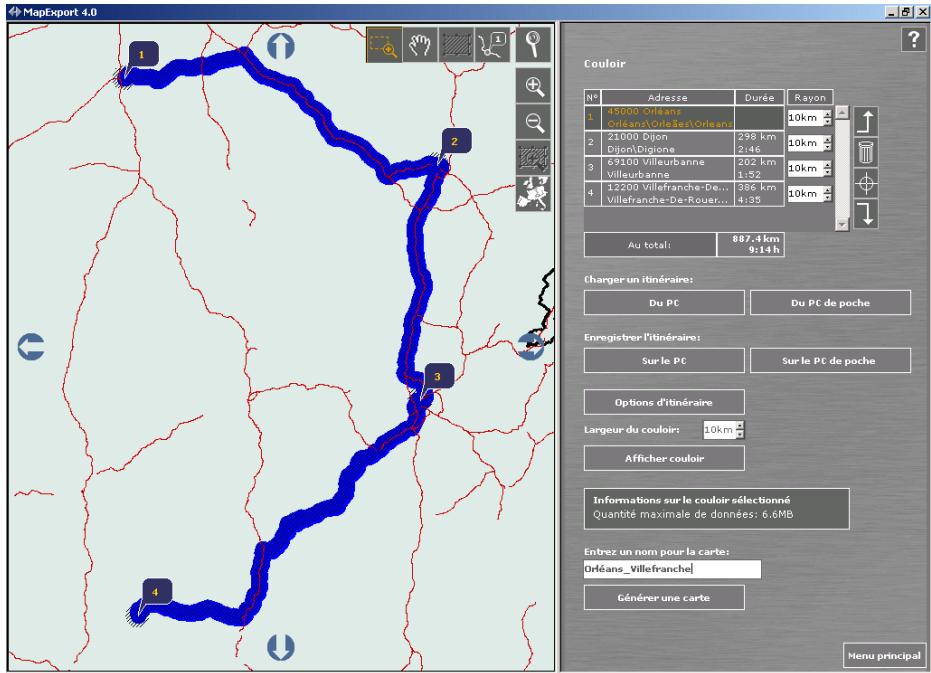 NAVIGON MOBILENAVIGATOR 4.0 - Corridor accompagnant un itinétaire - 1