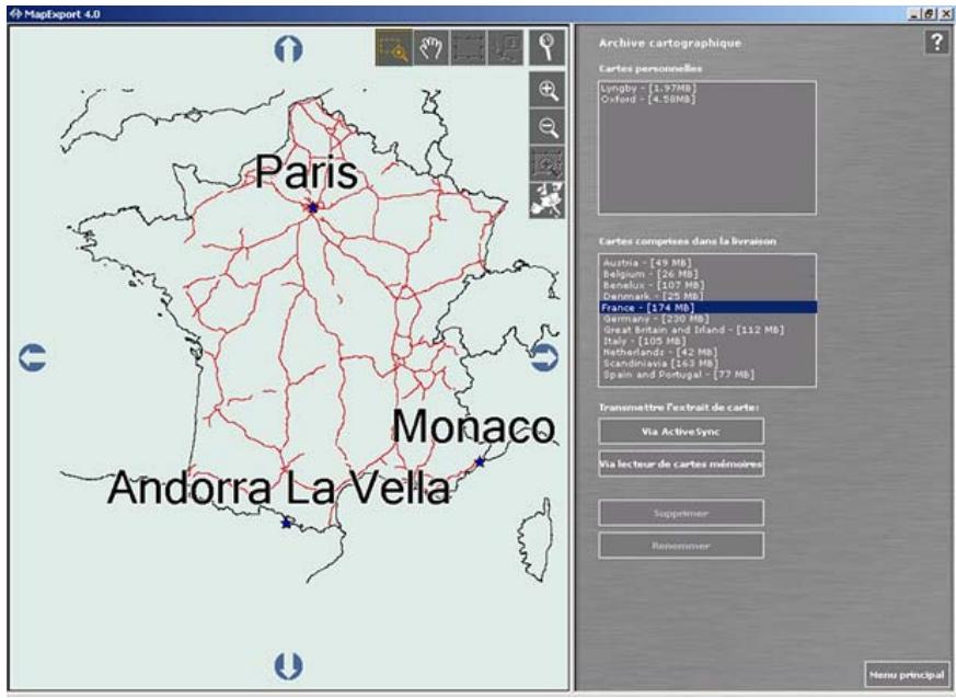 NAVIGON MOBILENAVIGATOR 4.0 - Transmettre des extraits de la carte de base - 1