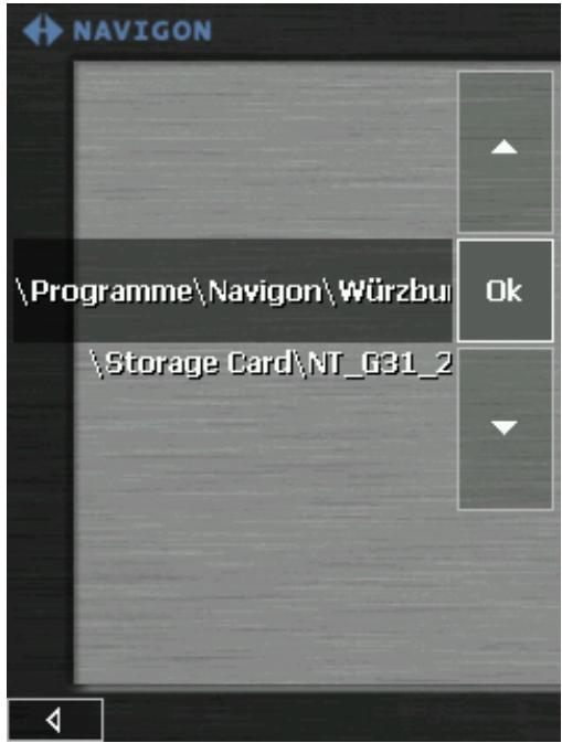 NAVIGON MOBILENAVIGATOR 4.0 - Selectionner la carte - 1