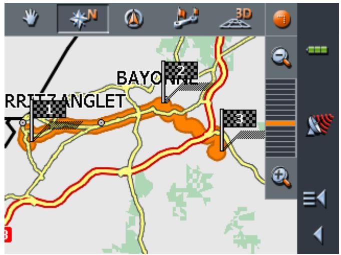 NAVIGON MOBILENAVIGATOR 5 - Afficher l'itinéraire sur la carte - 1