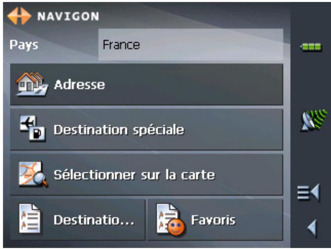 NAVIGON MOBILENAVIGATOR 5 - Saisir l'adresse d'une destination - 1