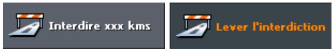 NAVIGON MOBILENAVIGATOR 5 - Interdire xxx kms, lever l'interdiction - 1