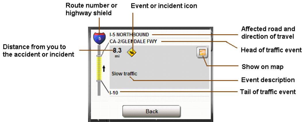 NAVIGON 2120 - Displaying traffic messages - 1