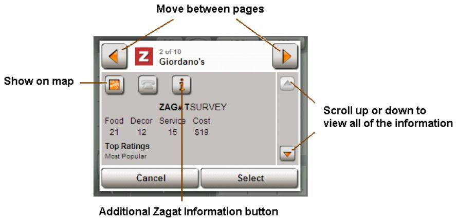 NAVIGON 2120 - View Zagat POI Information - 2