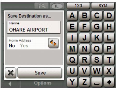 NAVIGON 2120 - Saving a destination - 1