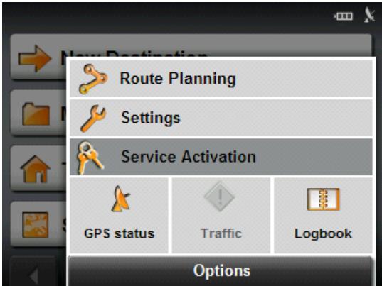 NAVIGON 2120 - Activating an Optional Accessory Service - 1