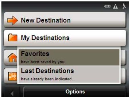 NAVIGON 2120 - Selecting a destination from the Favorites list - 2