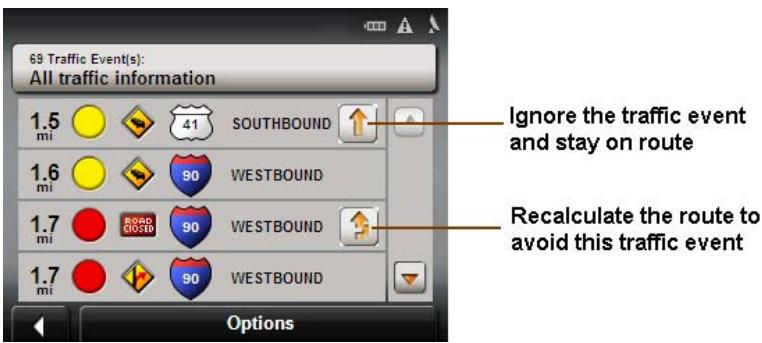 NAVIGON 2120 - Requesting a route recalculation - 3