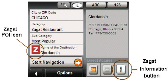 NAVIGON 2120 - View Zagat POI Information - 1