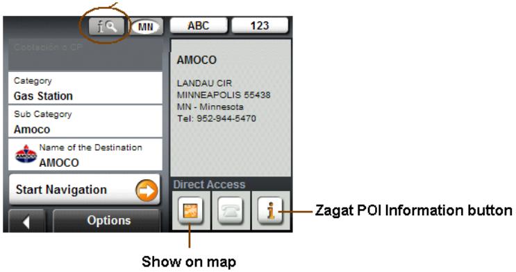 NAVIGON 2120 - Information about the POI - 1
