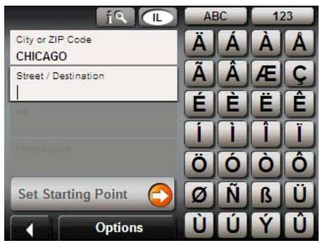 NAVIGON 2120 - Special character/symbol keyboard - 1