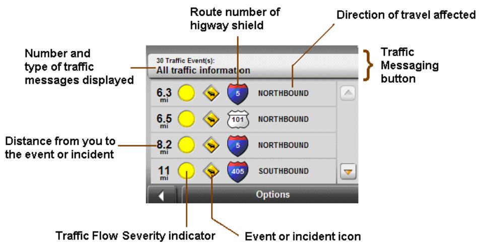 NAVIGON 2120 - The TMC (Traffic Information) Window - 1