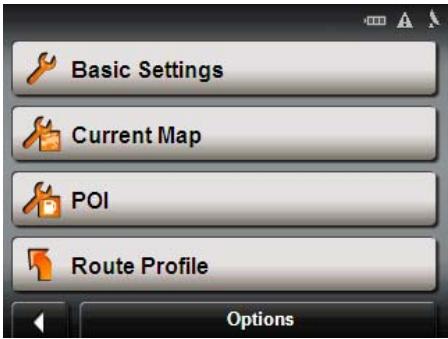 NAVIGON 2120 - The Settings window - 1