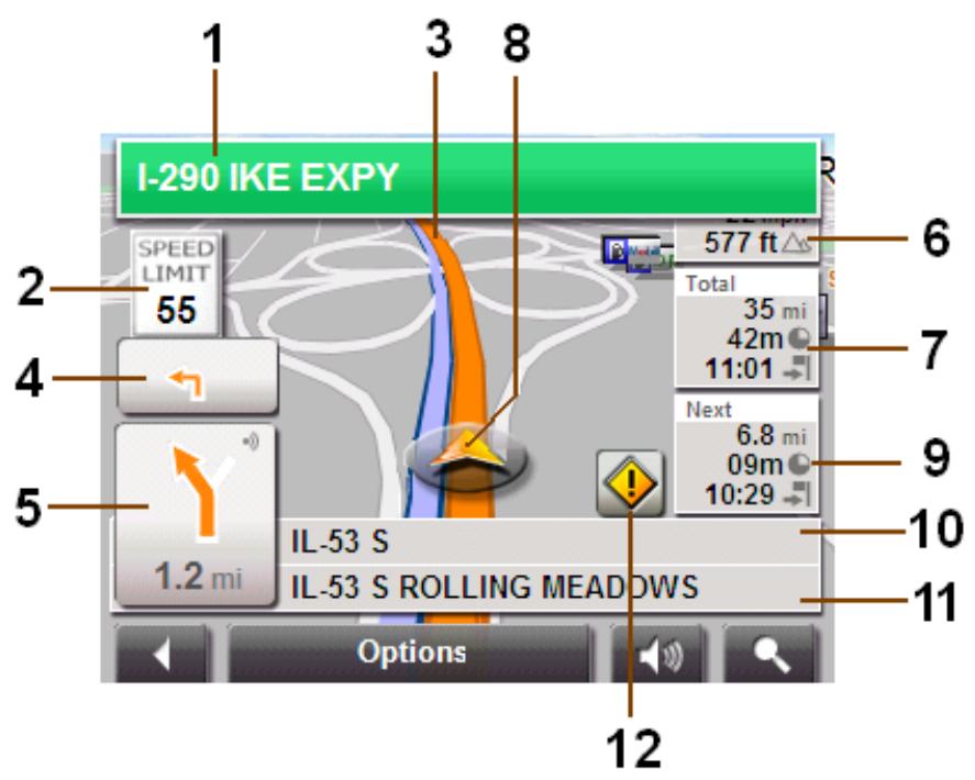NAVIGON 2120 - Map in Navigation mode - 1