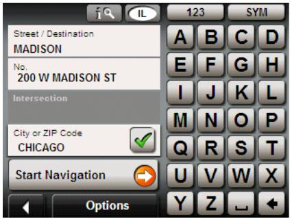 NAVIGON 2120 - Specifying a street first - 2