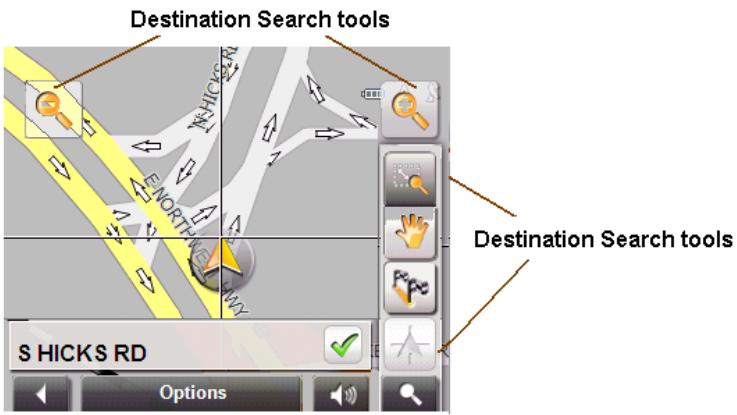 NAVIGON 2120 - Map in Destination search mode - 1