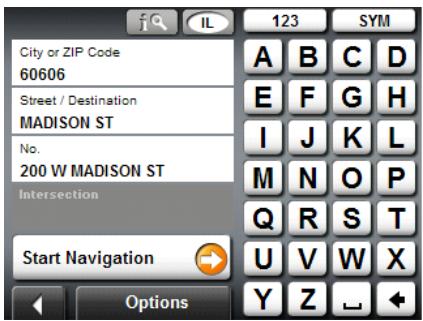 NAVIGON 2120 - Specifying a city first - 2