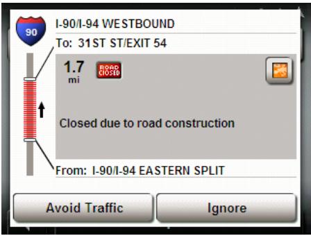 NAVIGON 2120 - Requesting a route recalculation - 2
