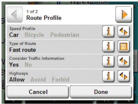 NAVIGON 2120 - Viewing the Route Profile - 1