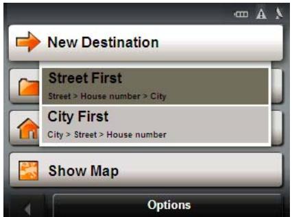 NAVIGON 2120 - Specifying a street first - 1